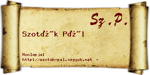 Szoták Pál névjegykártya